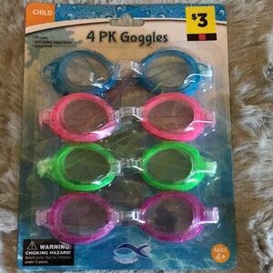 Kids Swim Goggles 4-Pack - Blue, Pink, Green, Purple